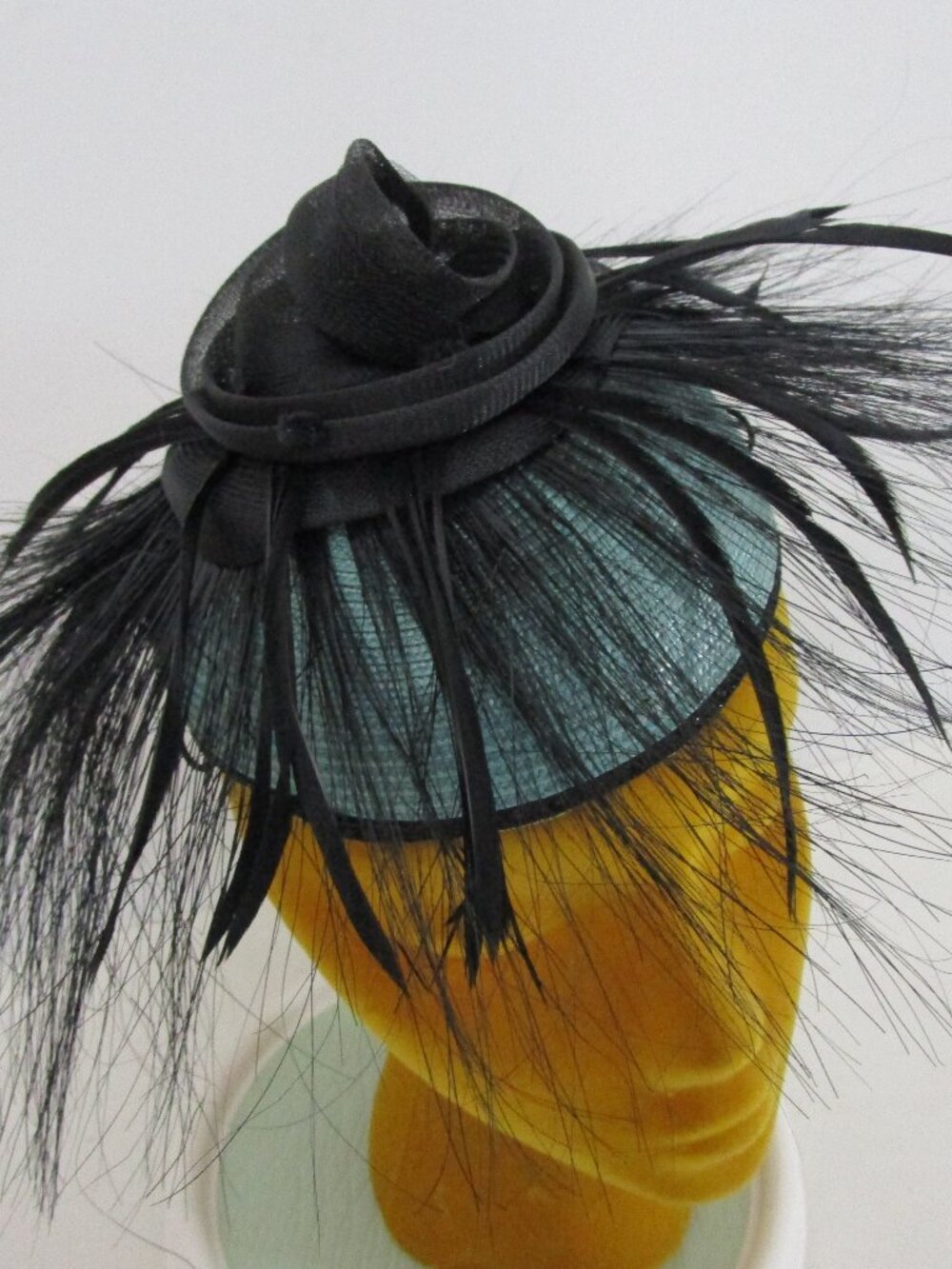 Quirky Feather Hat Vintage 1990s Black Feather Cocktail
